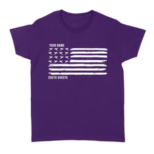 Load image into Gallery viewer, South Dakota Pheasant Flag custom Name women's T shirt - FSD1161