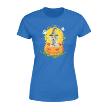 Load image into Gallery viewer, Custom photo dog halloween pumpkin personalized women's t-shirt