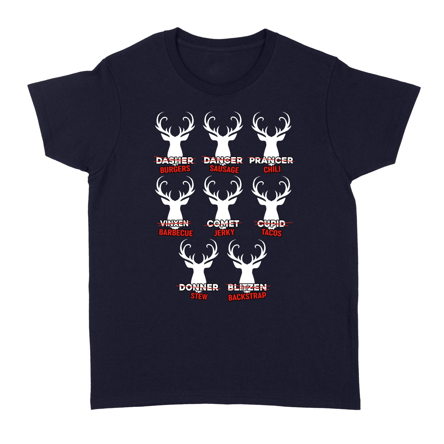 Funny Christmas Reindeer Hunter Shirt, Deer Hunter Gift D02 NQS2460 Standard Women's T-shirt