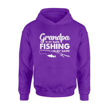 Load image into Gallery viewer, Grandpa is My Name Fishing is My Game Men Hoodie, Gift for Father 's Day - NQS109