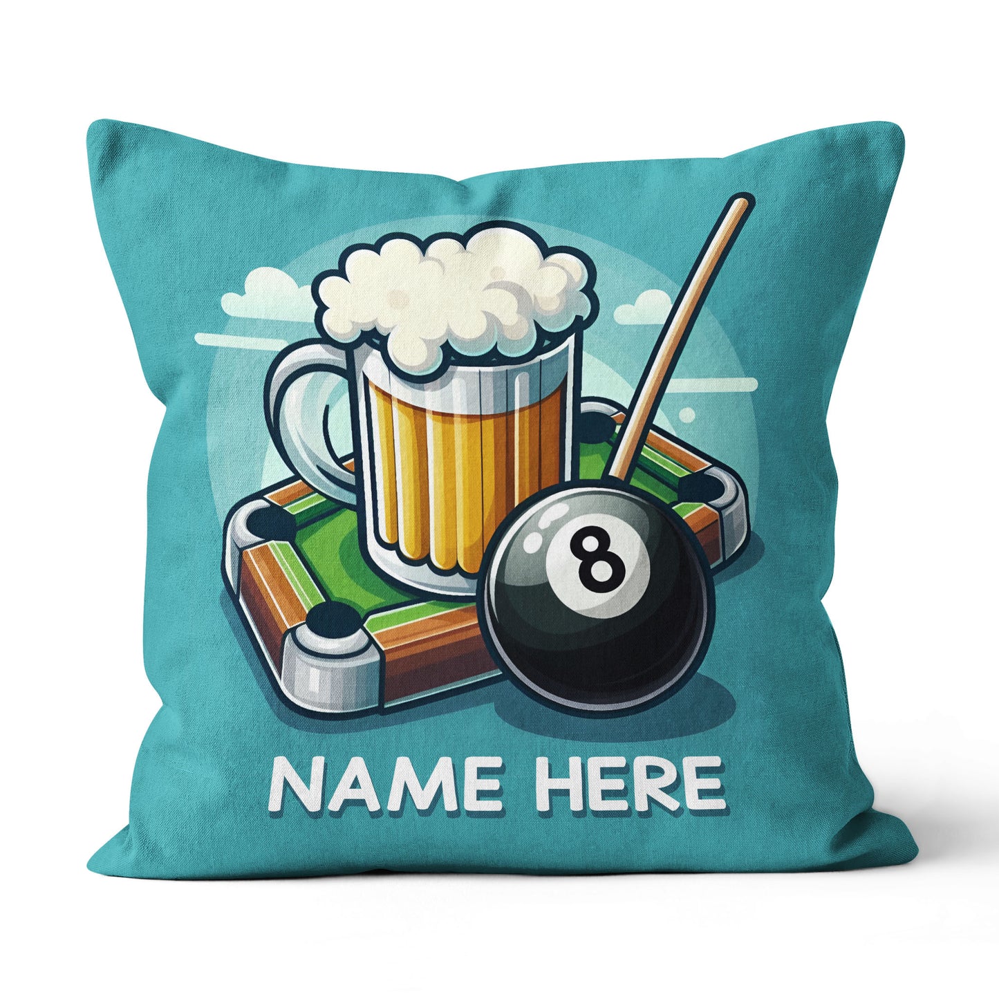 Personalized Funny Beer And Billiards 8 Ball Throw Pillow Billiard Gifts VHM0929