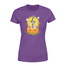 Load image into Gallery viewer, Custom photo dog halloween pumpkin personalized women's t-shirt