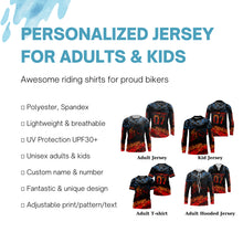 Load image into Gallery viewer, Kid men women orange Motocross jersey UPF30+ personalized MX shirt off-road racing motorcycle PDT07