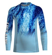 Load image into Gallery viewer, Performance Fishing Shirt for Men Long Sleeve Sun Protection Blue Sea Camo Jerseys TTN79