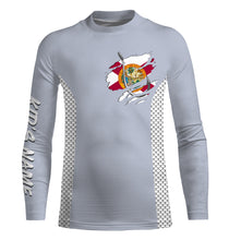 Load image into Gallery viewer, Florida Flag Fish Hook Custom UV Protection Long Sleeve performance Fishing Shirts TTN70