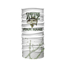 Load image into Gallery viewer, Striped Bass fishing scales custom name with funny striper ChipteeAmz's art UV sun protection shirts AT039