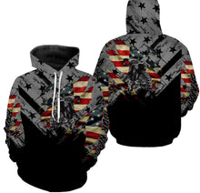 Load image into Gallery viewer, Dirt Bike American Flag Personalized Long Sleeves, Hoodie, Patriotic Braap Motocross Off-road Racing| NMS291