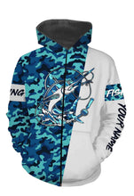 Load image into Gallery viewer, Swordfish Fishing Sea Camo Custom Name Full Printing Shirts Personalized Gift TATS114