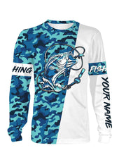 Load image into Gallery viewer, Bass Fishing Sea Camo Custom Name Full Printing Shirts Personalized Gift TATS116