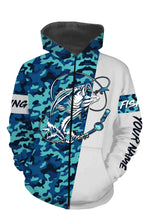 Load image into Gallery viewer, Bass Fishing Sea Camo Custom Name Full Printing Shirts Personalized Gift TATS116