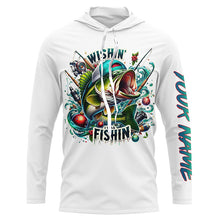 Load image into Gallery viewer, Wishin' I Was Fishin' Custom Funny Bass Christmas Fishing Shirts Bass Christmas Fishing Gifts IPHW5587