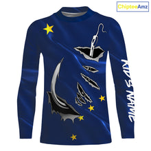 Load image into Gallery viewer, Alaska Flag Fishing 3D Fish Hook Personalized UV  long sleeves performance fishing shirts -  IPHW485
