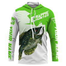 Load image into Gallery viewer, Angry Crappie Custom Long sleeve performance Fishing Shirts, Crappie hunter Fishing jerseys | green IPHW3381