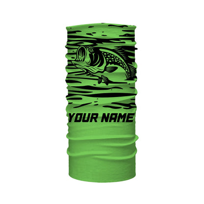 Largemouth bass fishing green color Custom Name All Over Printed UV Protection performance Fishing Shirts For Adult and Kid NQS2876