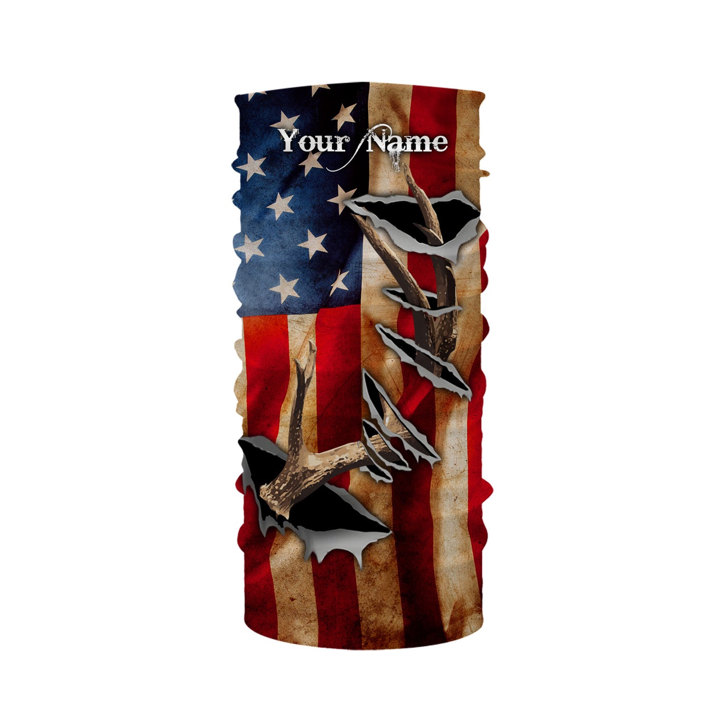 American Flag Deer Horn Hunting Shirts, Personalized Patriotic Hunting Gifts For Hunters - IPHW721