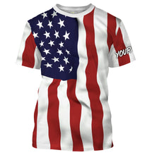 Load image into Gallery viewer, Personalized 3D American Flag Patriotic Long Sleeve performance Shirts, UV Protection IPHW1107