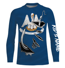 Load image into Gallery viewer, LA Louisiana Flag Fishing 3D Fish Hook UV protection quick dry customize name long sleeves shirts personalized Patriotic fishing apparel gift for Fishing lovers IPH1911