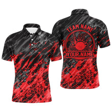 Load image into Gallery viewer, Personalized Bowling Shirts For Men, Bowling Balls And Pins Bowling Team Shirts | Red IPHW4509