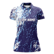 Load image into Gallery viewer, Personalized Bowling Team Jerseys, Bowling Shirts For Women With Customized Name | Blue IPHW4512