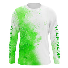 Load image into Gallery viewer, green water splash Custom Long sleeve performance Fishing Shirts, fishing camo tournament Shirt IPHW3590