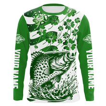 Load image into Gallery viewer, Custom St Patrick'S Day American Flag Crappie Fishing Shirts, Patriotic Crappie Fishing Jerseys IPHW5898