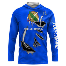Load image into Gallery viewer, Oklahoma Flag 3D Fish Hook UV Protection Custom Long Sleeve performance Fishing Shirts IPHW502