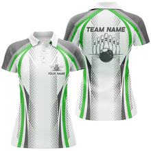 Load image into Gallery viewer, Personalized Blue Bowling Shirts Bowling Team Jersey Bowling League Outfits For Women IPHW5477