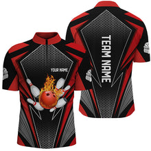 Load image into Gallery viewer, Custom Flame Bowling Team Jerseys Red Bowling Shirts For Men And Women Bowlers Outfits IPHW5497