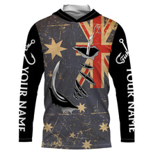 Load image into Gallery viewer, Custom fishing shirts Australia Flag Fishing Fish Hook fish on UV protection custom fishing apparel NQS3174