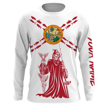 Load image into Gallery viewer, Fishing Fish reaper Custom Florida Flag Fishing Shirts, Florida Long Sleeve performance Fishing Shirts Fishing gifts - NQS2795