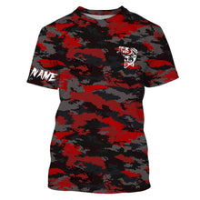 Load image into Gallery viewer, Bass fishing Red camouflage Custom fishing Shirts jersey - Custom camo fishing apparel NQS3212