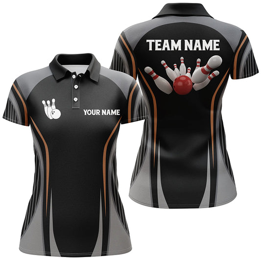 Custom bowling shirt for women – personalized team jersey front view