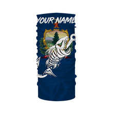 Load image into Gallery viewer, VT Vermont Fishing Flag Fish hook skull Custom sun protection fishing shirts for men, women, kid NQS3408