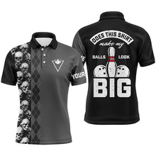 Load image into Gallery viewer, Custom black bowling shirt for men – personalized team jersey front view