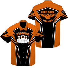 Load image into Gallery viewer, Personalized Hawaiian bowling shirt for bowling – bowling team jersey detail