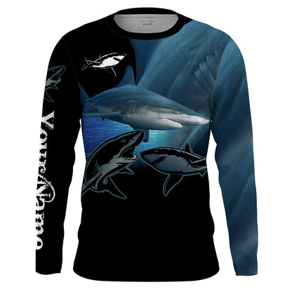Blacktip shark Fishing Customize Name long sleeves fishing shirts, Personalized Fishing Gift NQS2092
