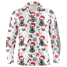 Load image into Gallery viewer, Funny Christmas Disc golf pattern shirts custom mens christmas Disc golf polo shirt, disc golf gifts NQS6855