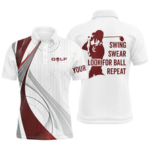 Load image into Gallery viewer, Mens golf polo shirts custom swing swear look for ball repeat white golf tops for mens NQS6863