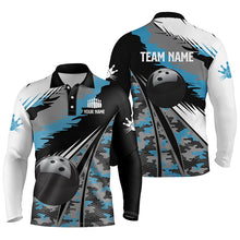 Load image into Gallery viewer, black personalized bowling shirt for bowling – custom name design side view