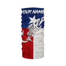 Load image into Gallery viewer, Texas fishing Fish hook skull reaper vintage flag Custom Name sun protection fishing shirts for men NQS3491