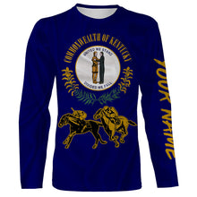 Load image into Gallery viewer, Kentucky horse racing horse flag shirts Custom Name equestrian clothing, gift for horse lovers NQS3245