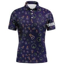 Load image into Gallery viewer, Neon beer glowing Bowling pattern Custom Mens bowling polo shirts, bowling team league jerseys NQS6763