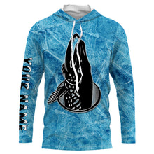 Load image into Gallery viewer, Ice fishing for northern pike winter camo pike fish clothing Custom name UV protection performance fishing shirt gift for fisherman NQS2595