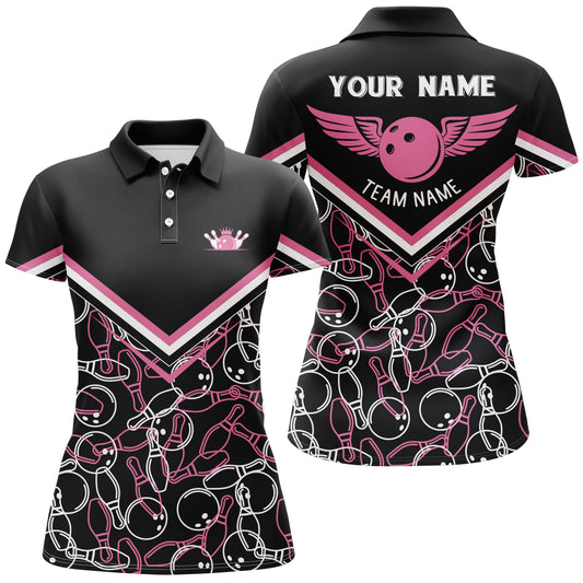 Custom bowling shirt for women – personalized team jersey front view