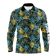 Load image into Gallery viewer, Mens golf polo shirt custom tropical pattern team golf tops for men, men's golf clothes NQS7300