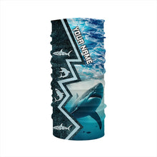 Load image into Gallery viewer, Shark Fishing Custom blue sea wave camo long sleeve performance Fishing Shirt, shark fishing jerseys NQS5042