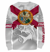 Load image into Gallery viewer, Tarpon Fishing Florida Flag Custom name All over print shirts - personalized fishing gift for men, women and kid - NQS494