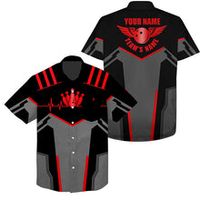 Load image into Gallery viewer, personalized bowling shirt for bowling – custom name design side view