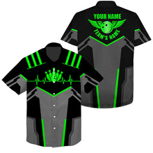 Load image into Gallery viewer, Custom Hawaiian bowling shirt for bowling – personalized team jersey front view