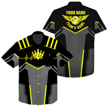 Load image into Gallery viewer, personalized bowling shirt for bowling – custom name design side view